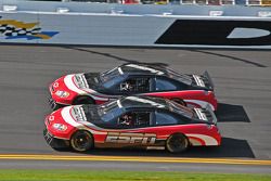 Rusty Wallace and Dale Jarrett in the ESPN cars