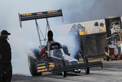 Troy Buff doing a burnout in his BME / Okuma Top Fuel Dragster