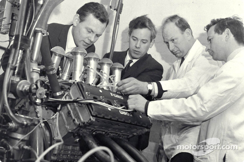 Cosworth Engineering: Bill Brown (Design and Development), Keith Duckworth (Engine Designer), Mike Costin (Team Cosworth), Ben Rood (Ford DFV F1 Engine)