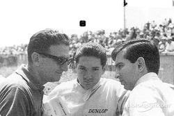 Pedro and Ricardo Rodríguez at Le Mans confering with Eugenio Dragoni, Ferrari's team manager. Pedro