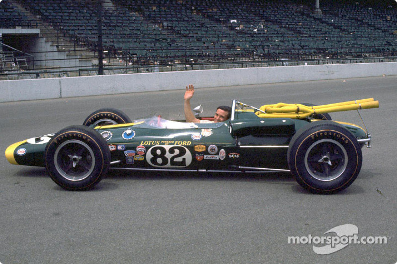 Jim Clark posed with car