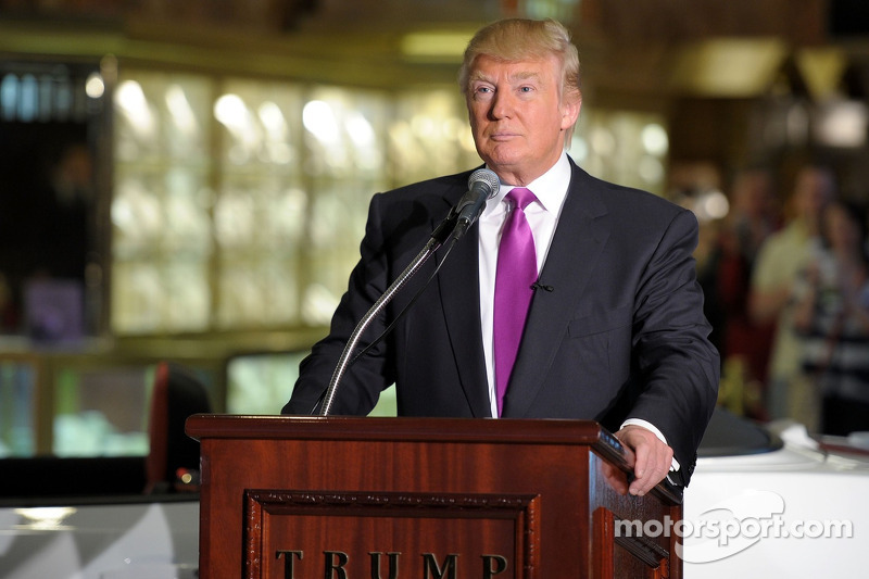 Donald Trump checks out his new ride as the 2011 Indianapolis 500 Chevrolet Camaro SS Convertible Pa