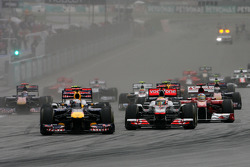Start, race, Lewis Hamilton, McLaren Mercedes ve Sebastian Vettel, Red Bull Racing