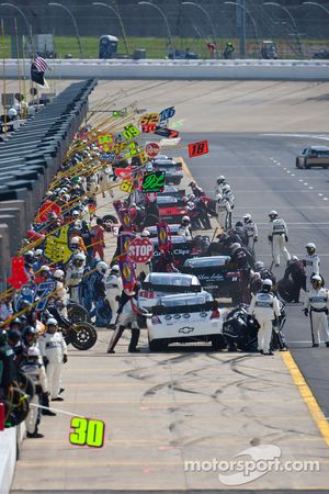 Pit stop action