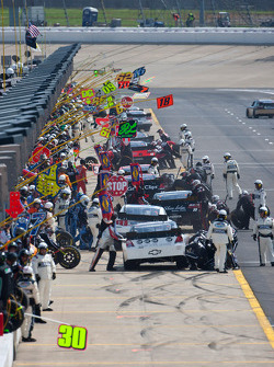 Pit stop action
