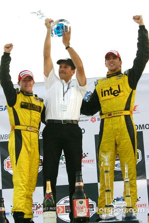 Podium: A.J. Allmendinger, Carl Russo and Justin Wilson