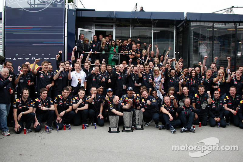 Red Bull team celebration, Sebastian Vettel, Red Bull Racing, Mark Webber, Red Bull Racing, Adrian N