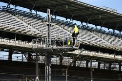Testing opened under a running caution for a few minutes dut to cool track temperature