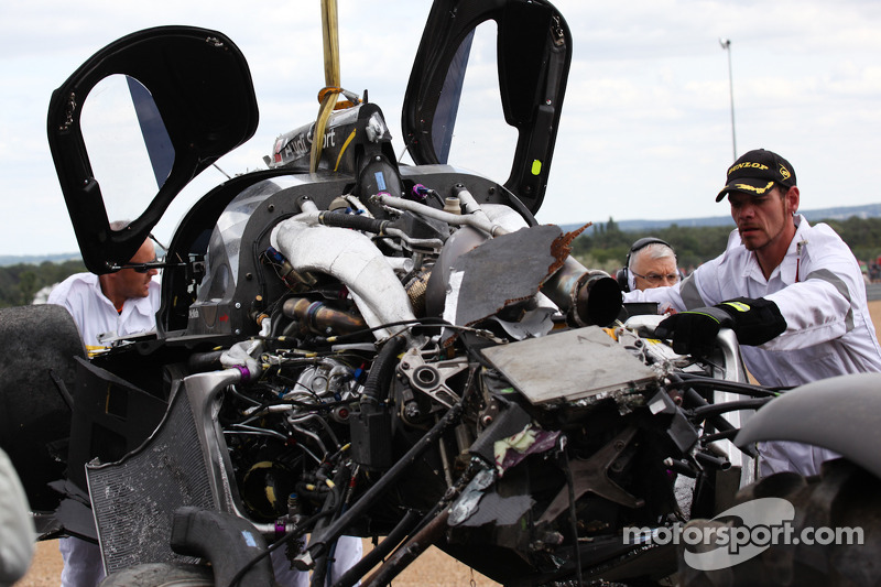 #3 Audi Sport North America Audi R18 TDI na crash Allan McNish