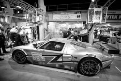 Pit stop for #68 Robertson Racing Ford GT-Doran: David Robertson, Andrea Robertson, David Murry