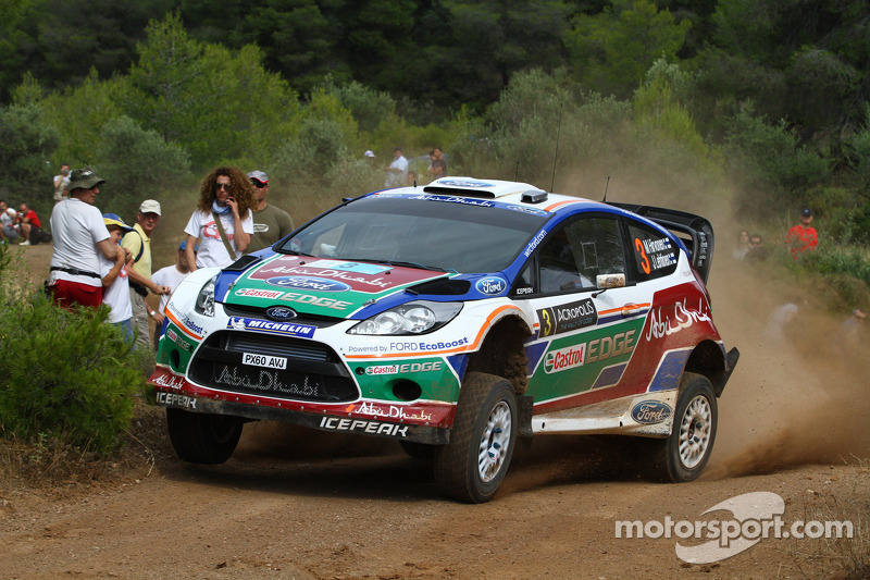 Mikko Hirvonen y Jarmo Lehtinen, Ford Fiesta RS WRC, BP Ford Abu Dhabi World Rally Team