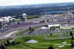 Aerial view of Indianapolis Motor Speeway: turn 2