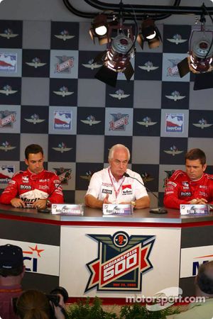 Penske press conference: Helio Castroneves, Roger Penske and Gil de Ferran