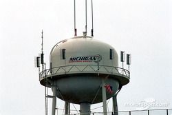 A typical sight at Michigan International Speedway: the water tank