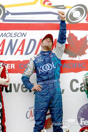 Dario Franchitti saluting his fallen best friend, the late Greg Moore