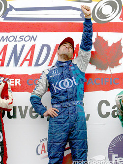 Dario Franchitti saluting his fallen best friend, the late Greg Moore