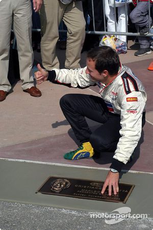 Last year's winner Cristiano da Matta now has his name on the Walk of Fame at California Speedway