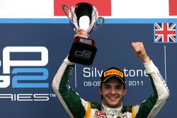 Podium: race winner Jules Bianchi, Lotus ART 