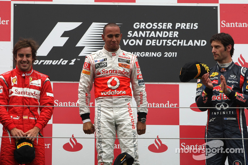 Podyum: Yarış galibi Lewis Hamilton, McLaren Mercedes, 2. Fernando Alonso, Scuderia Ferrari, 3. Mark
