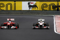 Fernando Alonso, Scuderia Ferrari, Sergio Perez, Sauber F1 Team