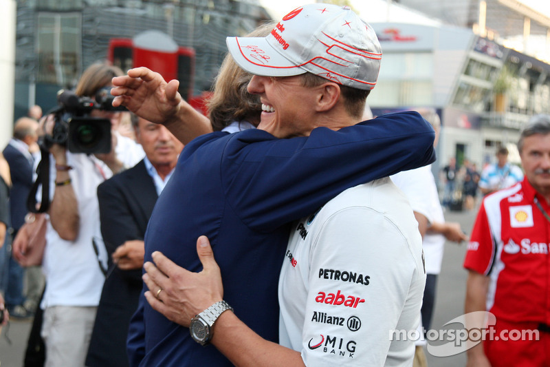  Luca di Montezemolo, Scuderia Ferrari, FIAT Chairman and President of Ferrari and Michael Schumache