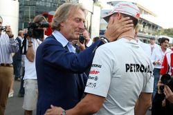 Luca di Montezemolo, président de FIAT et de Ferrari, et Michael Schumacher, Mercedes GP