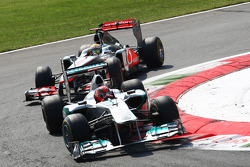Michael Schumacher, Mercedes GP F1 Team ve Lewis Hamilton, McLaren Mercedes