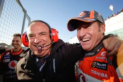 Race winner Mark Skaife celebrates