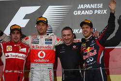 Fernando Alonso, Scuderia Ferrari with Jenson Button, McLaren Mercedes and new world champion Sebastian Vettel, Red Bull Racing