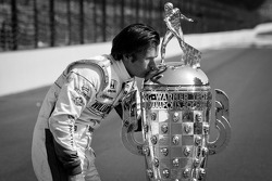 2011 Indy 500 race winner Dan Wheldon, Bryan Herta Autosport with Curb / Agajanian with the Borg-Warner Trophy