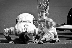 2011 Indy 500 race winner Dan Wheldon, Bryan Herta Autosport with Curb / Agajanian with son Sebastian