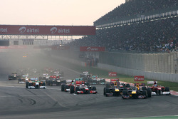 Départ de la course, Sebastian Vettel, Red Bull Racing