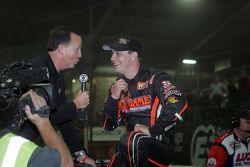 Kevin Swindell celebrates winning the 26th Lucas Oil Chili Bowl