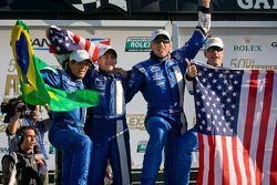 DP victory lane: class and overal winners A.J. Allmendinger, Oswaldo Negri, John Pew and Justin Wilson celebrate