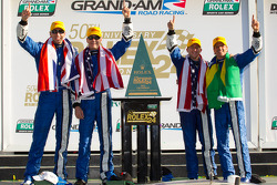 DP victory lane: class and overal winners A.J. Allmendinger, Oswaldo Negri, John Pew and Justin Wilson celebrate