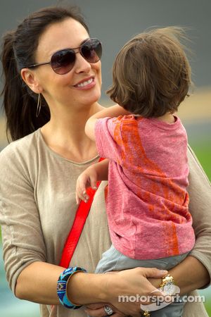 Wife of Jeff Gordon, Hendrick Motorsports Chevrolet, Ingrid Vandebosch with son Leo Benjamin