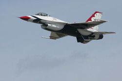 The USAF Thunderbirds practice at Daytona International Speedway