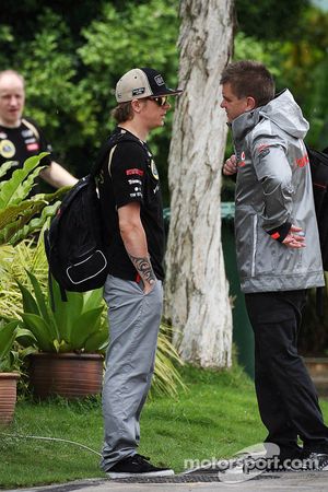 Kimi Raikkonen, Lotus F1 Team with Aki Hintsa, McLaren Team Doctor