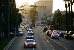 Pro Drift cars in streets of Long Beach