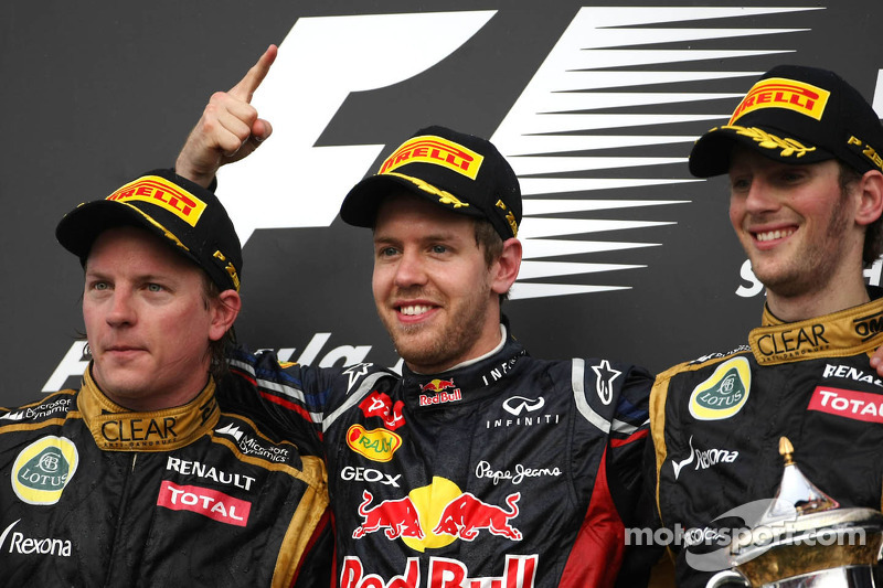 2012 - 1. Sebastian Vettel 2. Kimi Räikkönen 3. Romain Grosjean