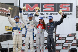 Podium: race winners Cyndie Allemann and Samson Chan, second place Frank Yu and Hideto Yasuoka