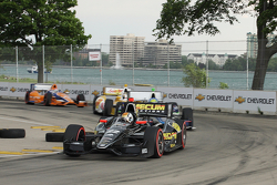 Oriol Servia, Dreyer & Reinbold Racing Chevrolet, Tony Kanaan, KV Racing Technology Chevrolet, Ryan Hunter-Reay, Andretti Autosport Chevrolet, Charlie Kimball, Novo Nordisk Chip Ganassi Racing Honda