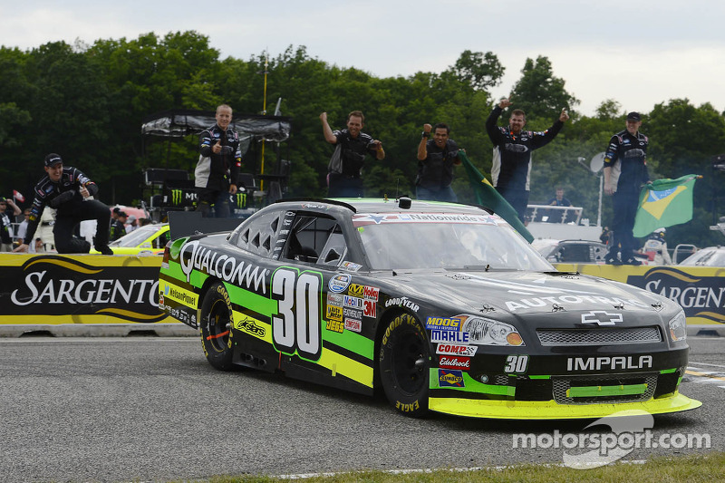 Race winner Nelson Piquet Jr. celebrates