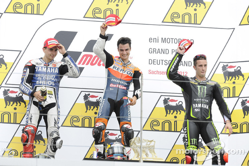 2012: 1. Dani Pedrosa, 2. Jorge Lorenzo, 3. Andrea Dovizioso