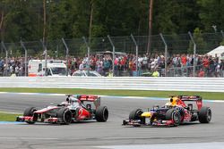 Sebastian Vettel, Red Bull Racing overtakes Jenson Button, McLaren Mercedes