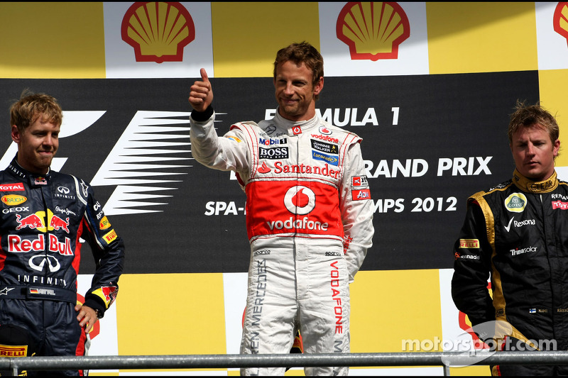 2012: 1. Jenson Button, 2. Sebastian Vettel, 3. Kimi Räikkönen