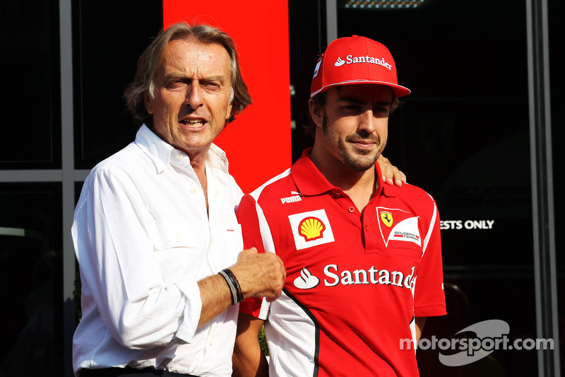 Luca di Montezemolo, presidente della Ferrari con Fernando Alonso, Ferrari