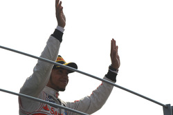 Podium: race winner Lewis Hamilton, McLaren Mercedes