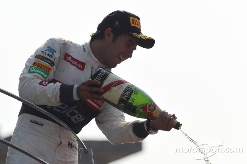 Podium: second place Sergio Perez, Sauber