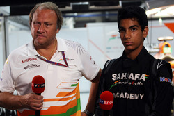 Bob Fernley, Sahara Force India F1 Team Deputy Team Principal with Jehan Daruvala, One From A Billion Academy Driver
